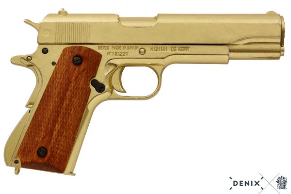 Kultainen Colt 1911-A1 replika-ase verkkokaupasta.