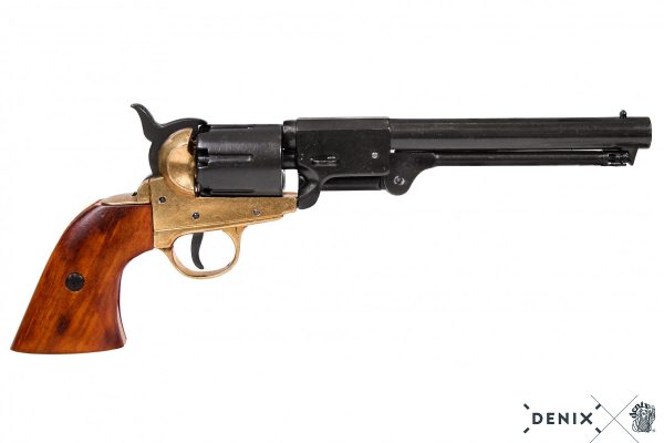 Replika-ase Colt Model 1851 Navy revolveri musta.