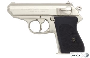 Replika-pistooli Walther PPK nikkeli.